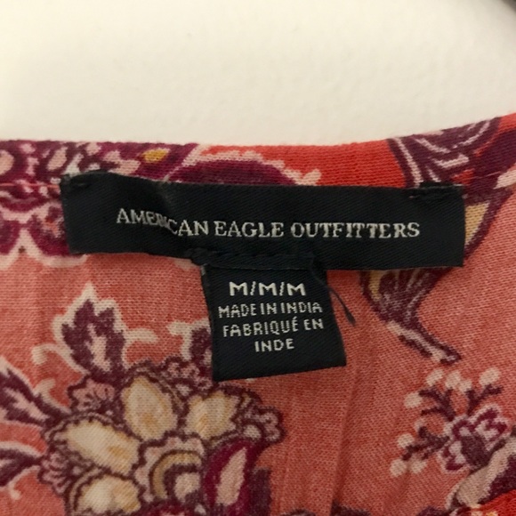 AMERICAN EAGLE Red Boho Halter Dress - Picture 4 of 4